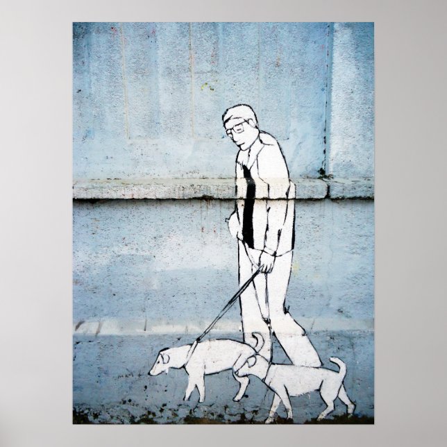 hundvalker graffiti på branimirova street, croatia poster (Framsidan)