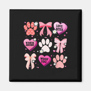 Hundvalp Coquette Bow Hjarta Alla Hjalten Dag Hund Magnet