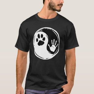 Hundvalp Kattvalp Avtryck Hand Yin Yang Kloavtryck T Shirt