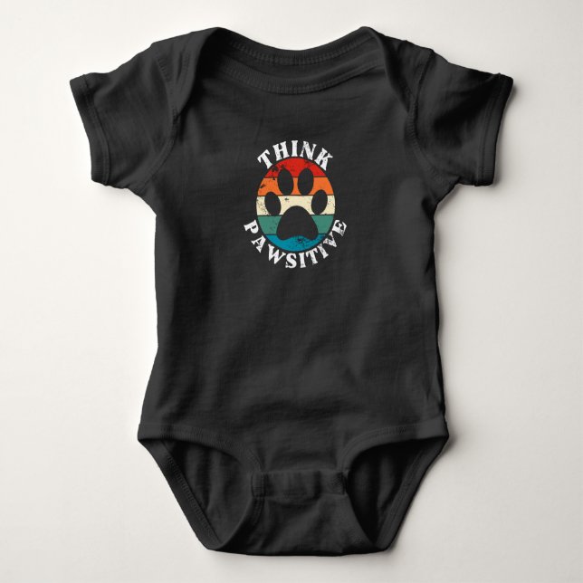 Hundvalp Tänk Positiv T-Shirt (Framsida)