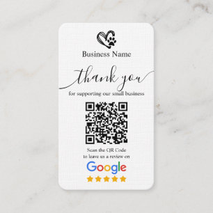 Hundvård Google Recensionsförfrågningskort QR-kod Visitkort