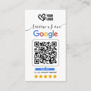 Hundvård Google Recensionsförfrågningskort QR-kod Visitkort