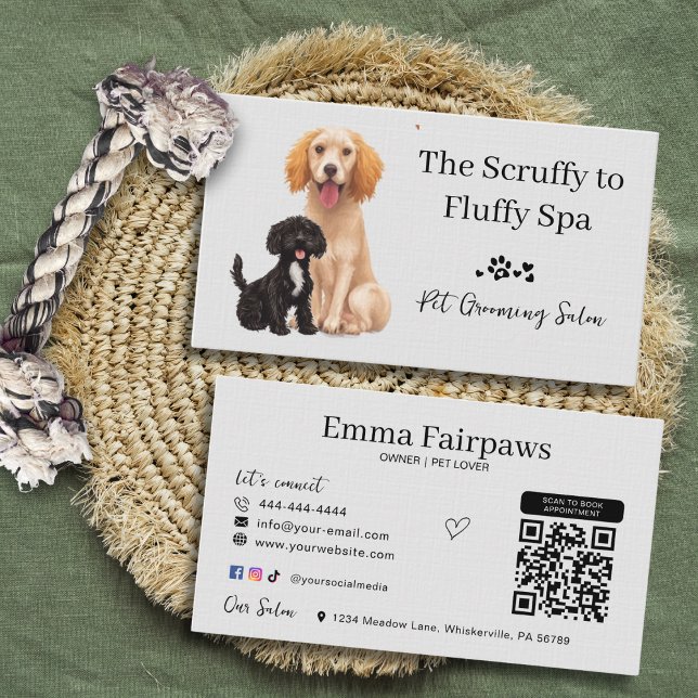 Hundvård  visitkort (Pet grooming business cards for pet care business)