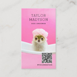 Hundvårdsbutik Pampered Puppy QR-kod Visitkort