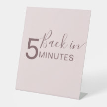 Hundvårdsskylt Tillbaka om 5 minuter