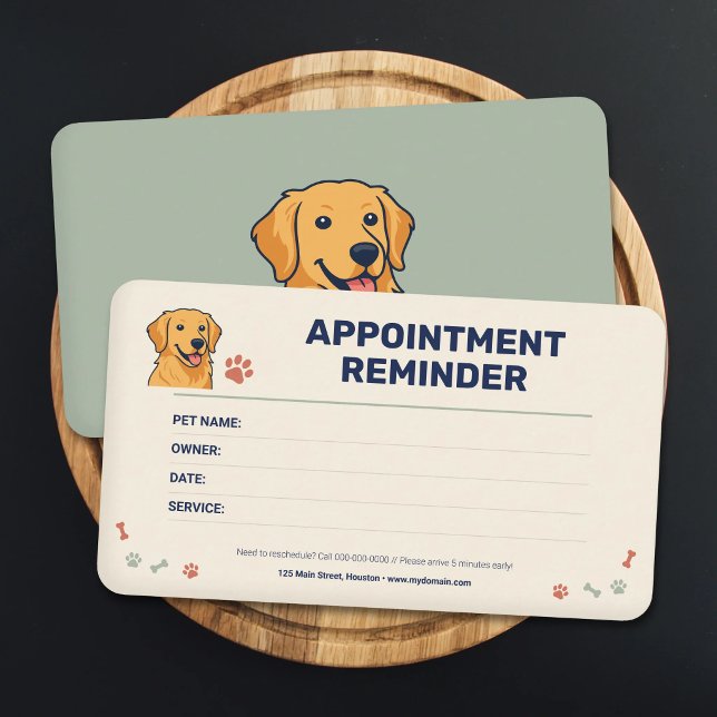 Hundvårdsutnämningskort Visitkort (Pet Grooming Appointment Card)