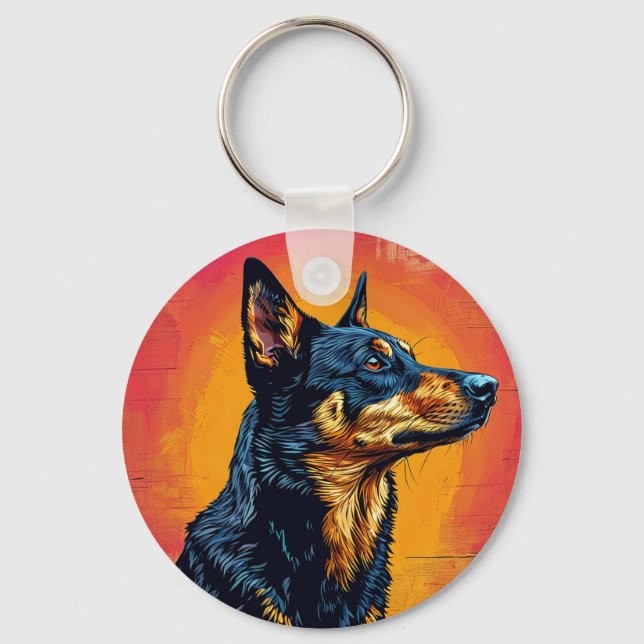 Hundvektorillustration Nyckelring (Framsida)