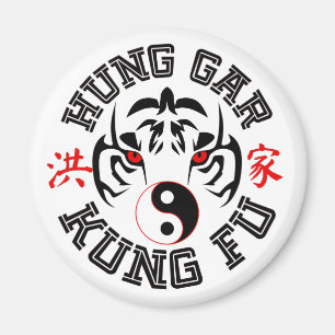 Hung Gar Kung fu Tiger med Yin Yang Symbol Magnet