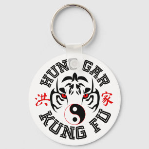 Hung Gar Kung fu Tiger med Yin Yang Symbol Nyckelring