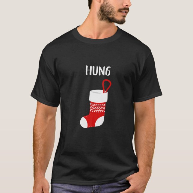 "Hung" Stocking - Ugly jul Sweater Tees T Shirt (Framsida)