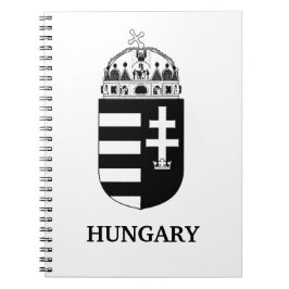 Hungarian Coat of Arms Contemporary Monochrome Art Anteckningsbok