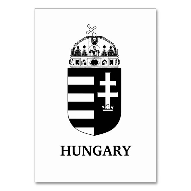 Hungarian Coat of Arms Contemporary Monochrome Art Bordsnummer (Framsidan)