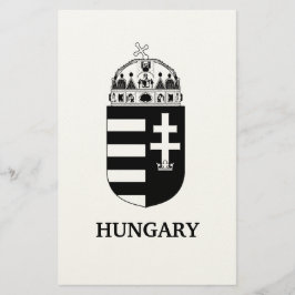 Hungarian Coat of Arms Contemporary Monochrome Art Brevpapper