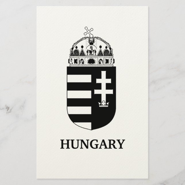 Hungarian Coat of Arms Contemporary Monochrome Art Brevpapper (Framsida)