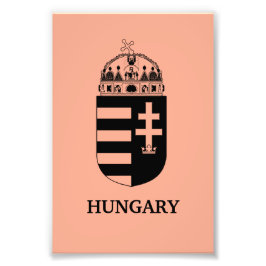 Hungarian Coat of Arms Contemporary Monochrome Art Fototryck