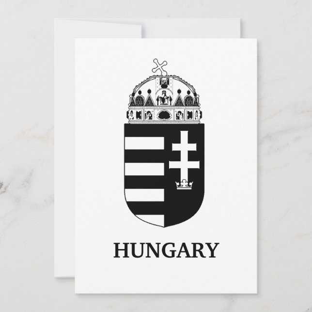Hungarian Coat of Arms Contemporary Monochrome Art Inbjudningar (Framsida)