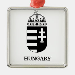 Hungarian Coat of Arms Contemporary Monochrome Art Julgransprydnad Metall