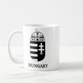 Hungarian Coat of Arms Contemporary Monochrome Art Kaffemugg
