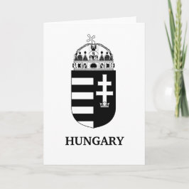 Hungarian Coat of Arms Contemporary Monochrome Art Kort