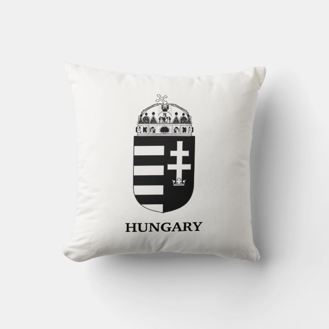 Hungarian Coat of Arms Contemporary Monochrome Art Kudde (Framsida)