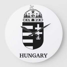 Hungarian Coat of Arms Contemporary Monochrome Art Stor Klocka