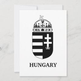 Hungarian Coat of Arms Contemporary Monochrome Art Tack Kort