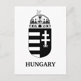 Hungarian Coat of Arms Contemporary Monochrome Art Vykort