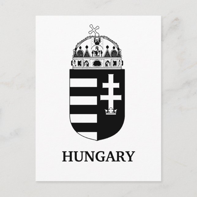 Hungarian Coat of Arms Contemporary Monochrome Art Vykort (Framsida)