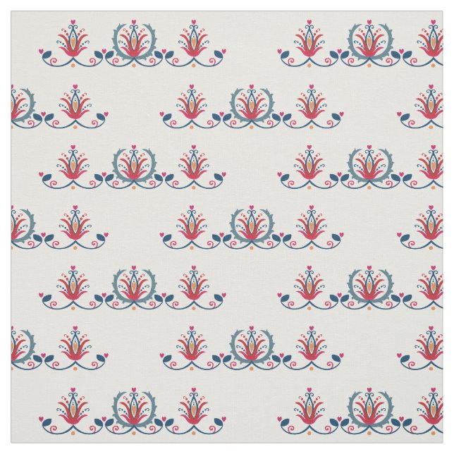Hungarian Folk Floral Textile Pattern Tyg (Provkarta)