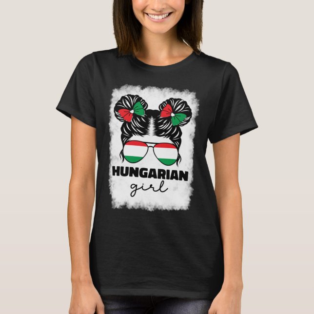 Hungarian Girl Girls For Kids Hungary Flag Pride M T Shirt (Framsida)