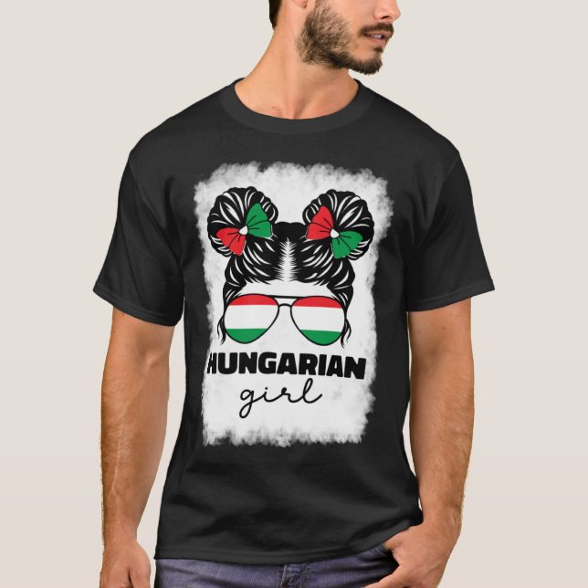 Hungarian Girl Girls For Kids Hungary Flag Pride M T Shirt (Framsida)