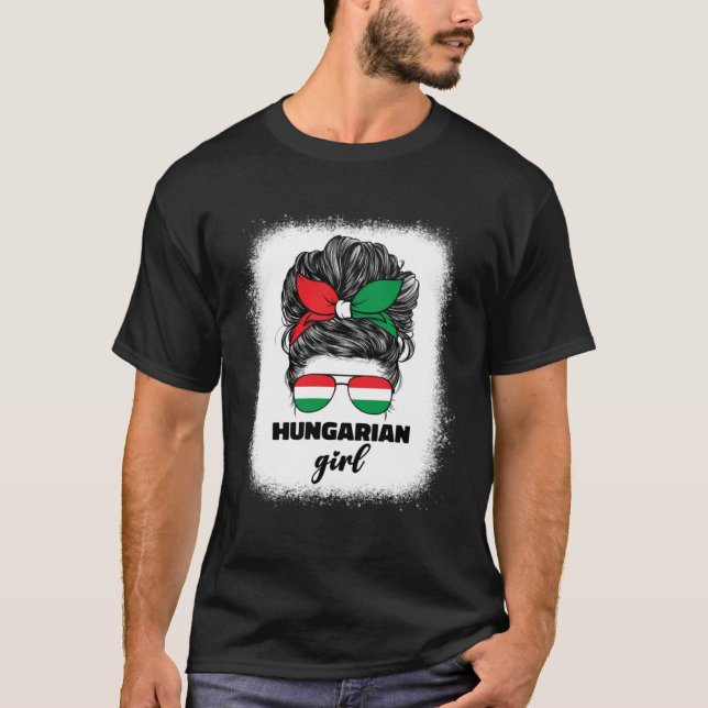 Hungarian Girl Girls For Women Hungary Flag Pride  T Shirt (Framsida)