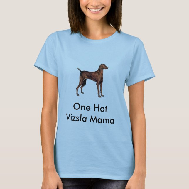 Hungarian_Vizsla en hoade Vizsla mammor T Shirt (Framsida)