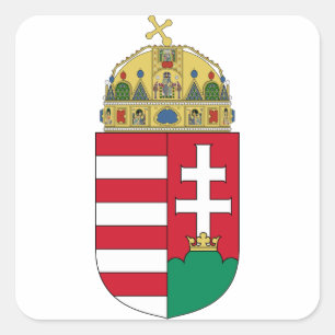 hungary emblem fyrkantigt klistermärke