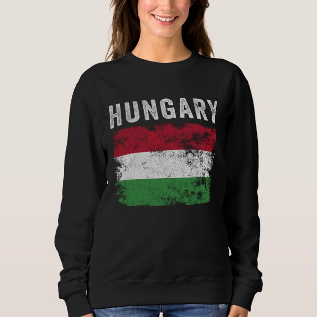 Hungary Flag Distressed  Men Women Kids  Hungarian T Shirt (Framsida)