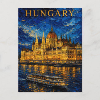 Hungary: Night Glow Budapest Art Souvenir Vykort