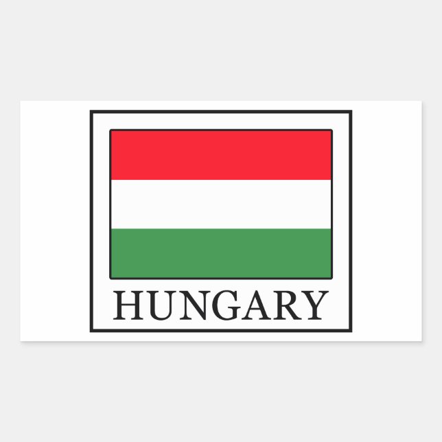 Hungary Sticker Rektangulärt Klistermärke (Framsida)