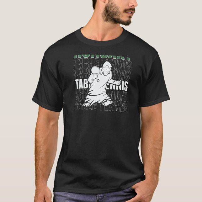 Hungary Table Tennis  Support Hungarian Ping Pong  T Shirt (Framsida)