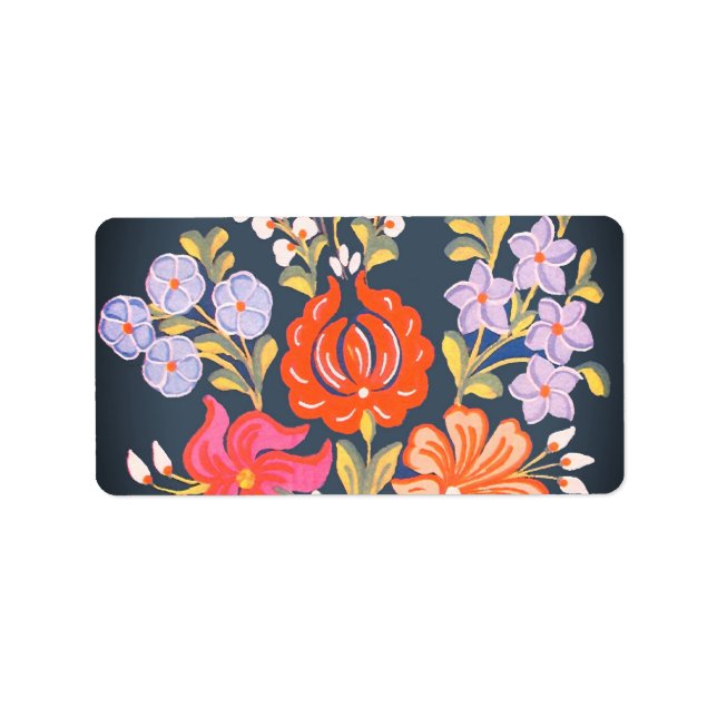 hungerblommor - vibrant färg adressetikett (Framsidan)