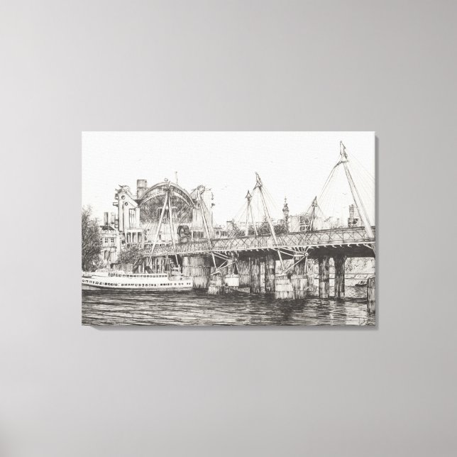 Hungerford Bridge London 30/10/2006 Canvastryck (Framsida)