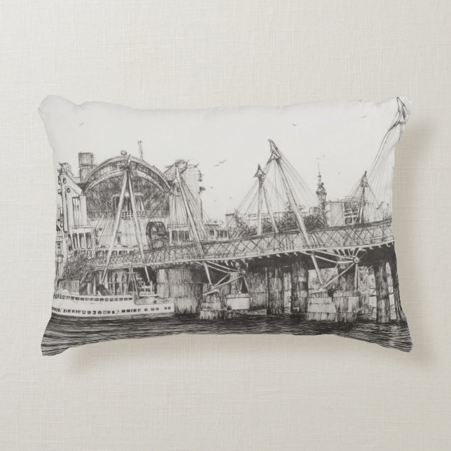 Hungerford överbryggar London 30/10/2006 Prydnadskudde (Framsidan)