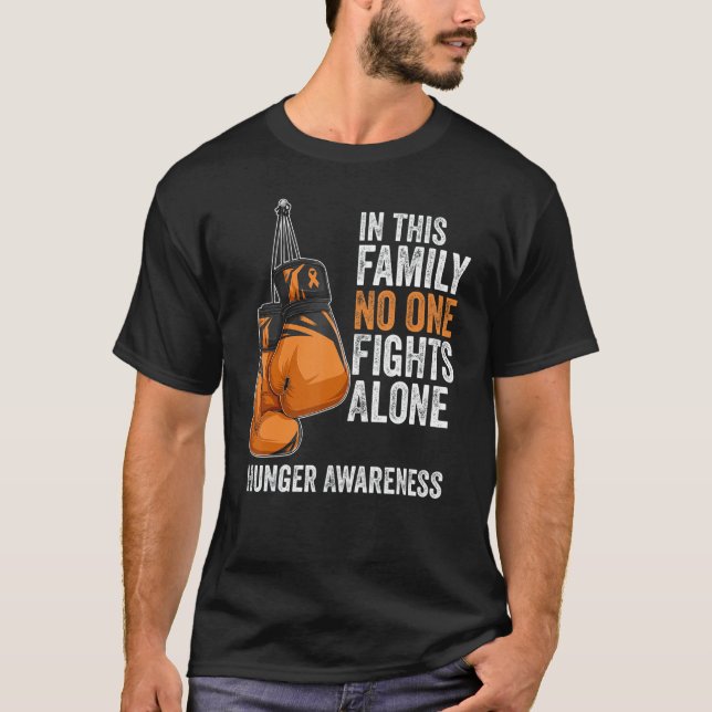 Hungrig Awareness Month-handskar Orange Ribbon T Shirt (Framsida)