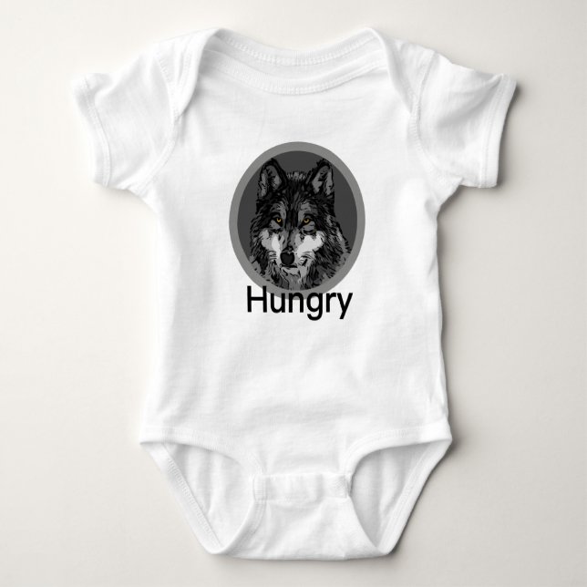 Hungrig - Baby Jersey Bodykostydräkt  T-shirt (Framsida)