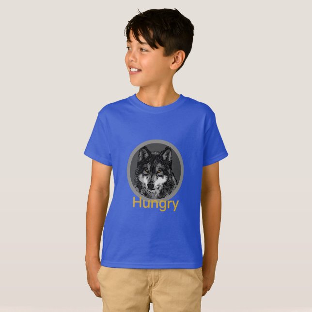 Hungrig - Barns grundläggande T-Shirt (Hel framsida)