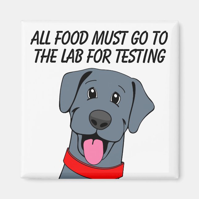 Hungrig Black Labrador Food Tester Magnet (Framsidan)