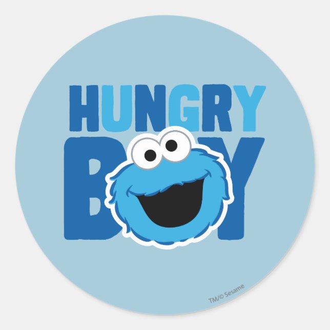 Hungrig Cookie Monster Runt Klistermärke (Framsida)