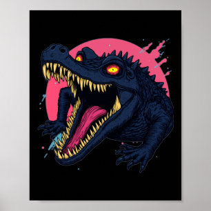 Hungrig Croc Alert Hypnotic Ögon och en mil som Poster