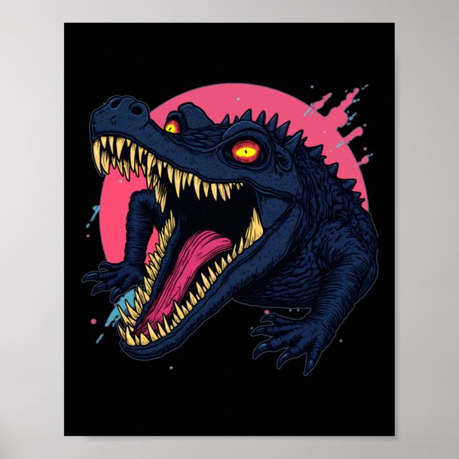Hungrig Croc Alert Hypnotic Ögon och en mil som Poster (Framsidan)