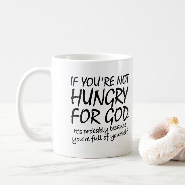 Hungrig efter Gud Kristna Citat Talesätt Kaffemugg (Med munk)