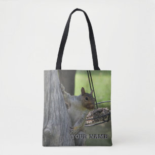 Hungrig ekorre med ditt namn Tote Bag Tygkasse